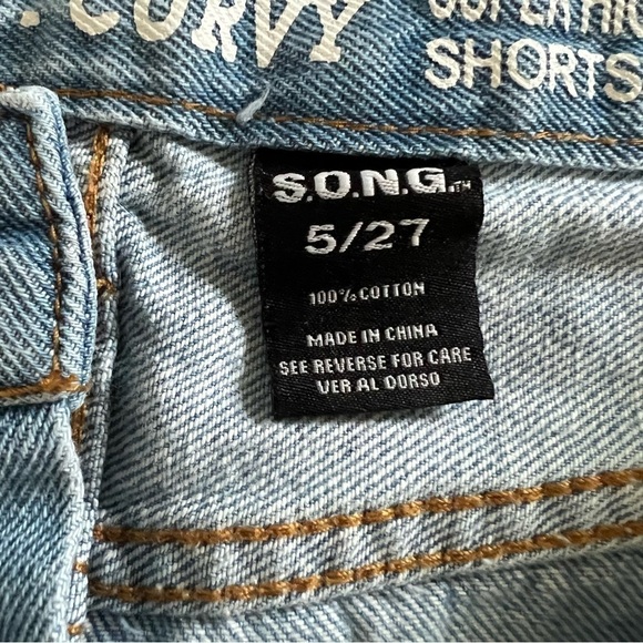 S.O.N.G. Curvy super high rise denim shorts distressed size 5/27 - Picture 7 of 12